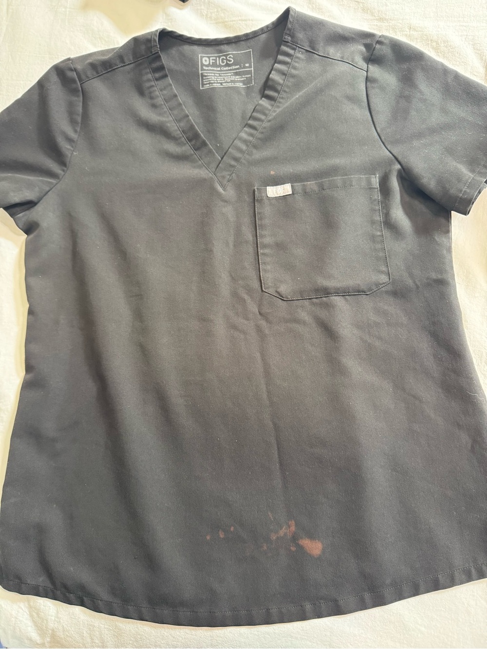 Women’s M FIGS Black Catarina Scrub top